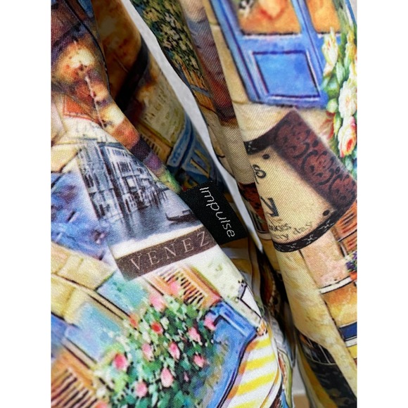 Impulse California Art Jacket Venice Café Boho Travel Print Button Front USA - Picture 10 of 14